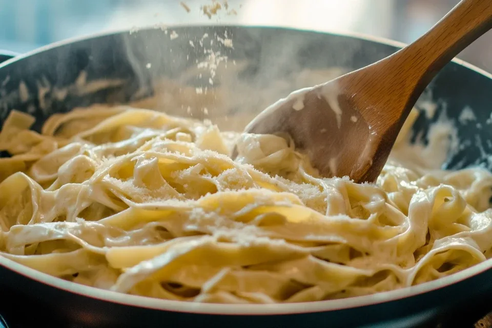 Ultimate Guide to Steak and Pasta Recipes: Delicious Ideas for Every Meal 14 Tossing pasta with Alfredo.