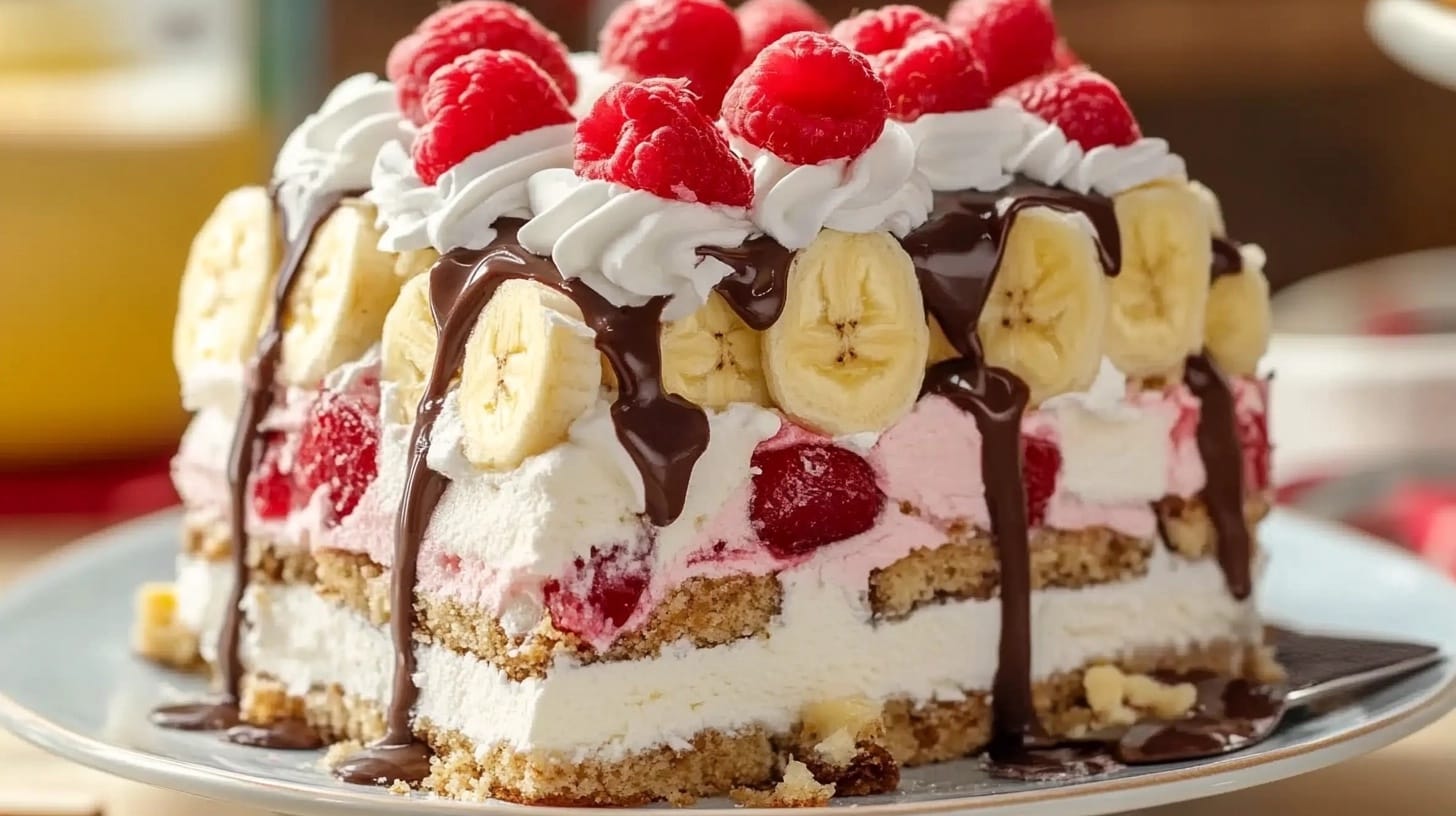 Banana Split Cake Recipe – A Sweet, No-Bake Delight for Any Occasion