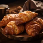 Freshly baked Gipfeli pastries, golden and flaky.
