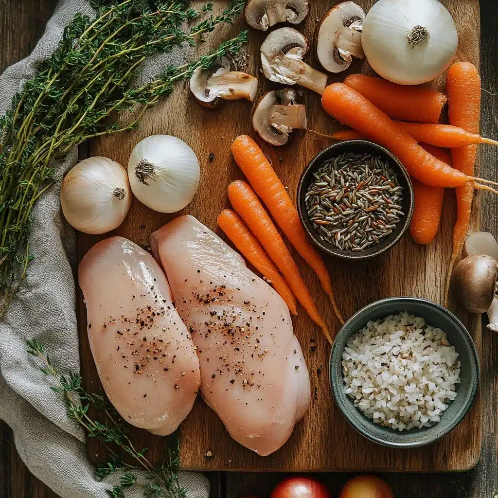 Creamy Mushroom Chicken and Wild Rice Soup – The Ultimate Comfort Recipe 6 Ingredients for creamy mushroom chicken and wild rice soup