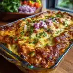 Chicken Burrito Casserole – The Ultimate Comfort Food for Busy Nights 9 Creamy apple cider chicken skillet with seared chicken breasts, apples, onions, and thyme in a creamy sauce.
