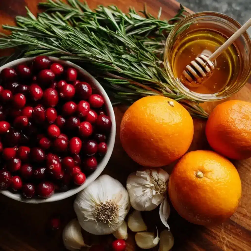 cranberry-orange-chicken-ingredients Fresh cranberries and oranges for cranberry orange chicken recipe