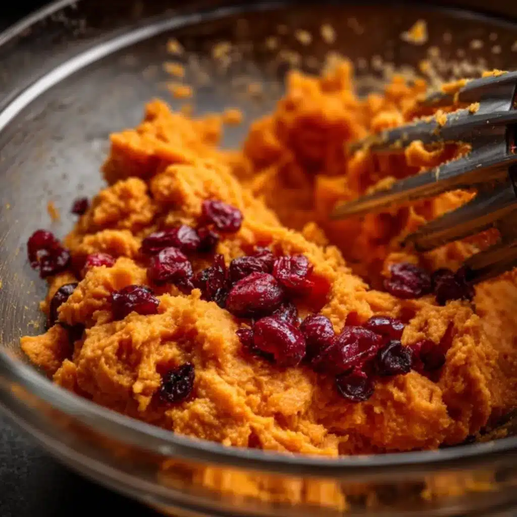 Cranberry Apple Twice-Baked Sweet Potatoes: A Cozy Fall Favorite 7 Mixing Cranberry Apple Twice-Baked Sweet Potatoes filling