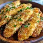 Crispy Parmesan Chicken Tenders – The Ultimate Crunchy Recipe 9 Crispy parmesan chicken tenders baked or air-fried to golden perfection.