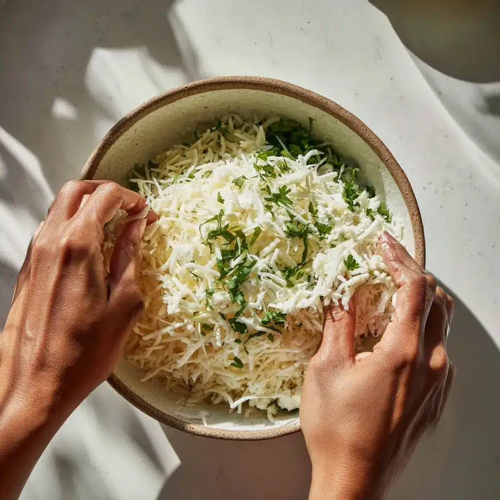 Mixing cheddar and cream cheese for cheese ball