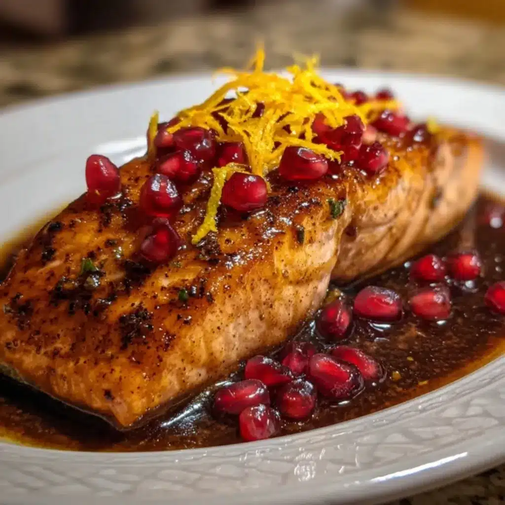 Pomegranate and orange glazed salmon recipe