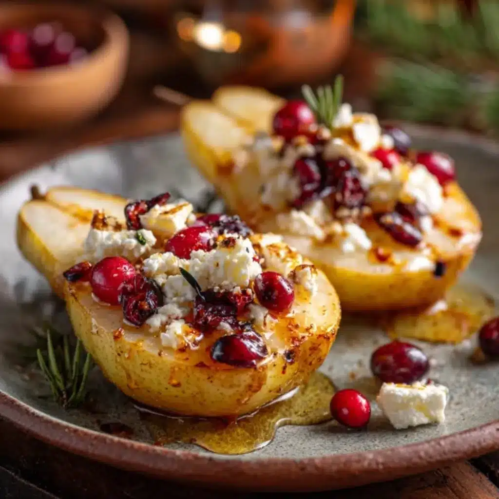 Baked Pears with Feta, Honey, and Cranberries: A Sweet and Savory Holiday Treat