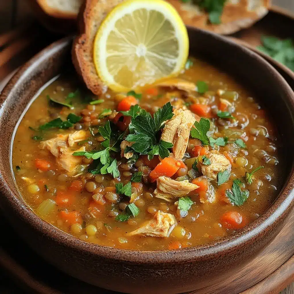 Chicken Lentil Soup: A Comforting, Nutritious Bowl You’ll Love 10 Chicken Lentil Soup served with bread and lemon