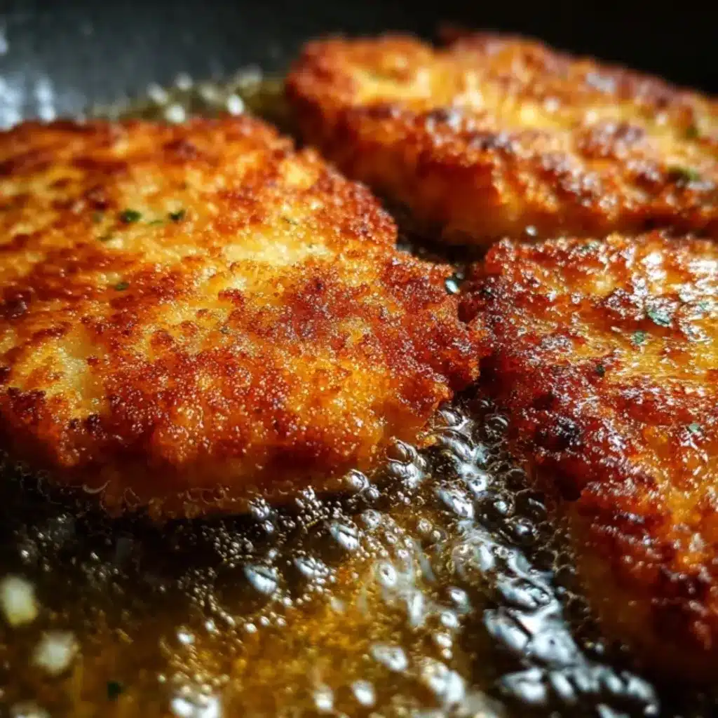 Crispy Chicken Caesar Sandwich – The Ultimate Crunchy and Creamy Bite 7 Frying breaded chicken for Caesar sandwich.