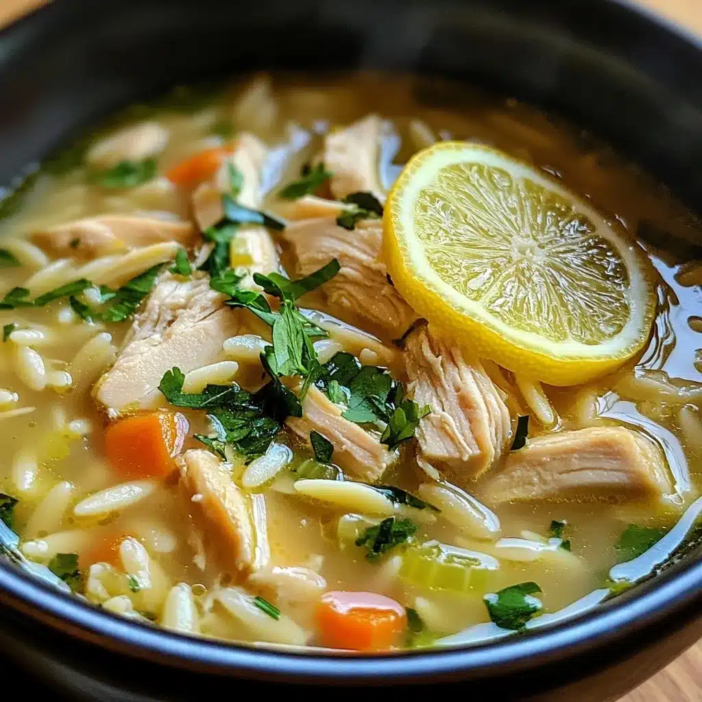 Lemon Chicken Orzo Soup – A Comforting Classic with a Zesty Twist 6 Lemon chicken orzo soup served with bread and salad