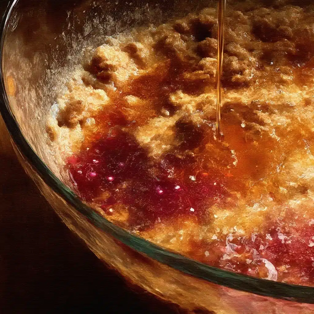 Ingredients for Pomegranate and Honey Cake on a kitchen counter
