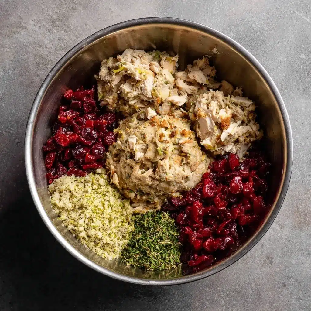 Turkey and Stuffing Meatballs — A Comforting Holiday Classic 7 Turkey and stuffing meatballs air-frying to golden perfection