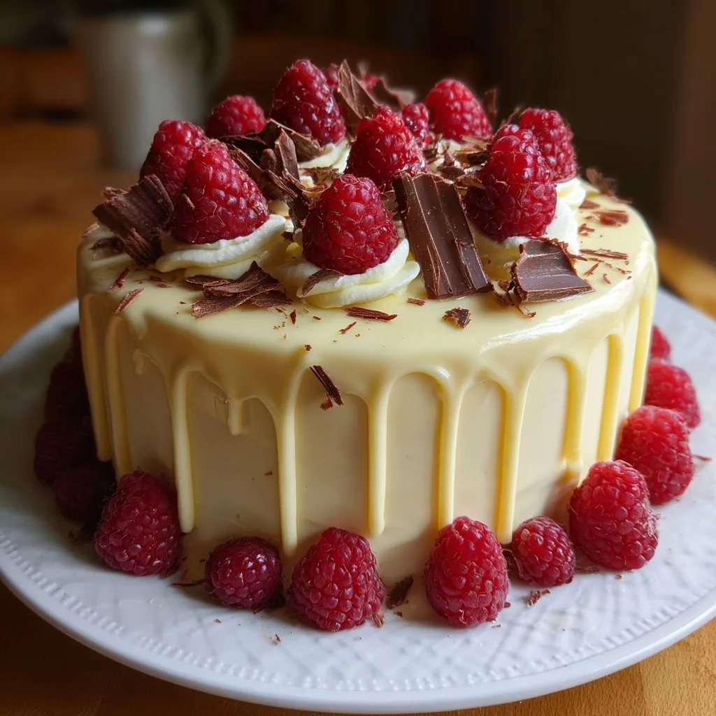 Decorated White Chocolate Raspberry Dream Cake