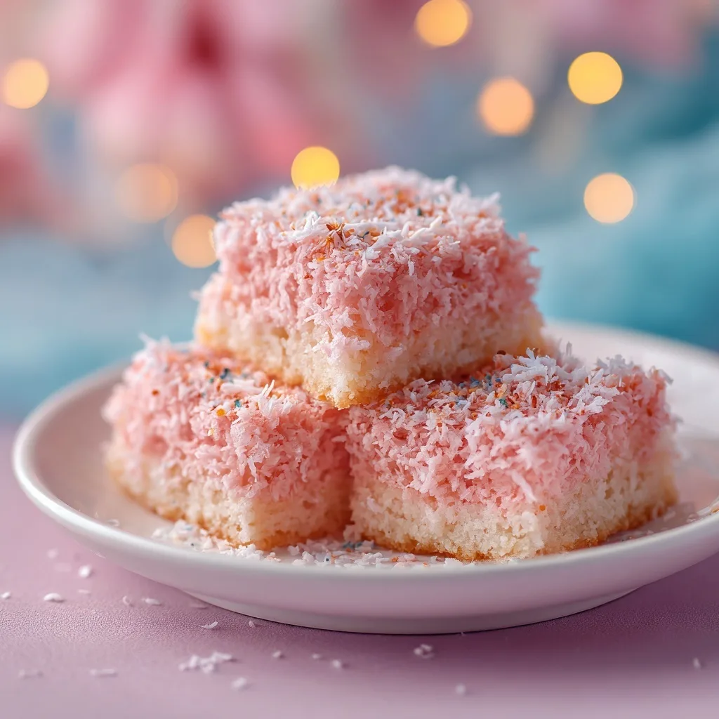 Pink Coconut Snowball Cake Bars: A Sweet, Fluffy Treat for Every Celebration 8 Storing Pink Coconut Snowball Cake Bars in container