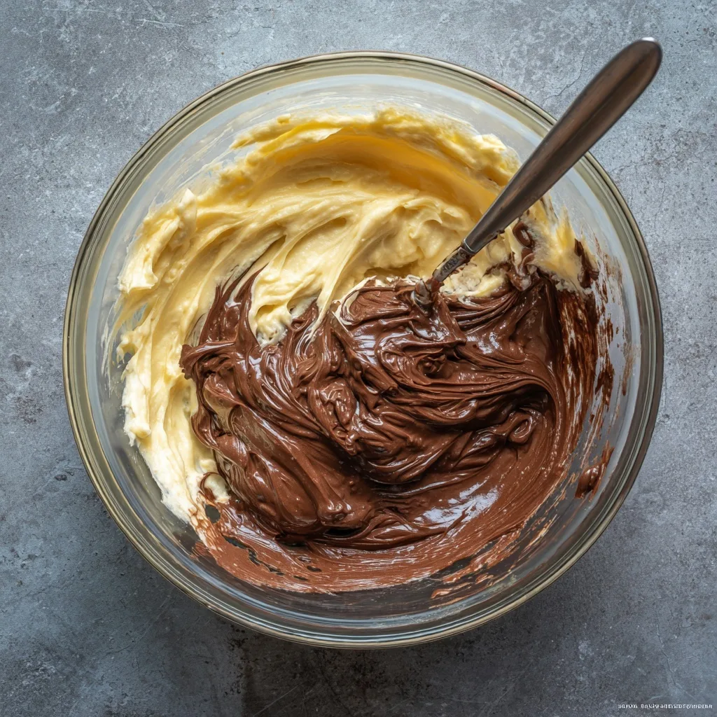 Chocolate Orange Cheesecake: The Ultimate Creamy & Zesty Dessert 5 mixing cream cheese and melted chocolate for cheesecake