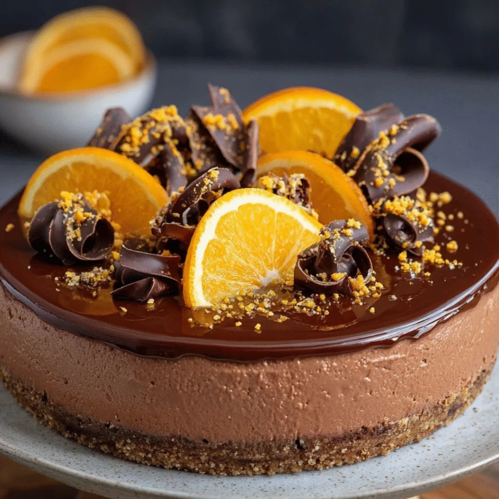 Chocolate Orange Cheesecake: The Ultimate Creamy & Zesty Dessert 6 mini chocolate orange cheesecakes on tray